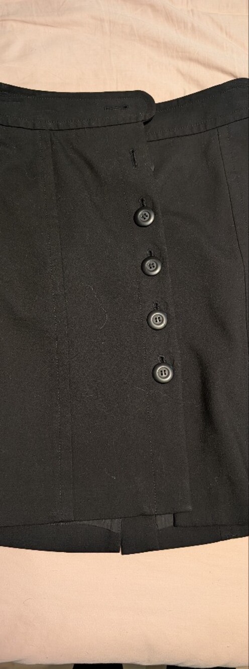 Black Button-Front Skirt